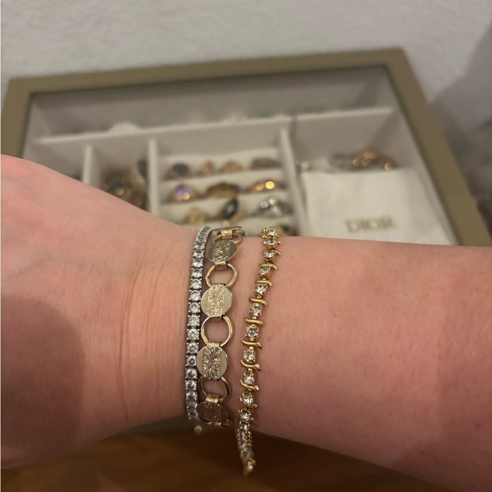Vintage Gold Tone S-Link Tennis Bracelet